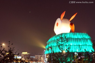 上海 世博园 展会 夜景 户外