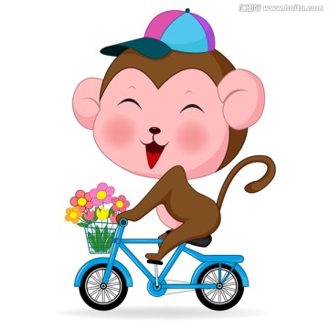 骑着自行车的小猴子