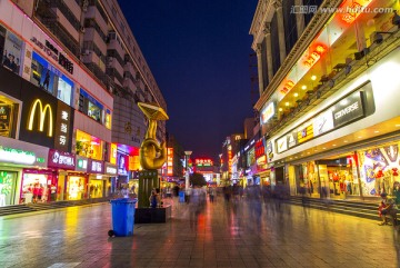 城市商业区夜景