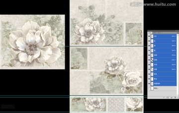 牡丹花 陶瓷花片