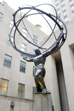 纽约第五大道阿特拉斯的雕像