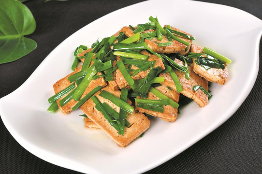 韭菜煎豆腐