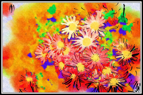 花卉水彩画