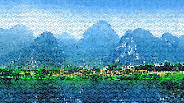 桂林山水风景抽象装饰画