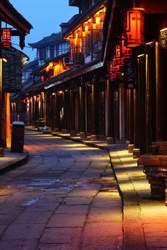 黄龙溪古镇夜景