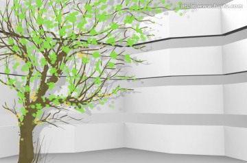 3D背景墙 大树
