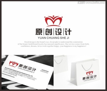 皇冠商标LOGO人形手牵手设计