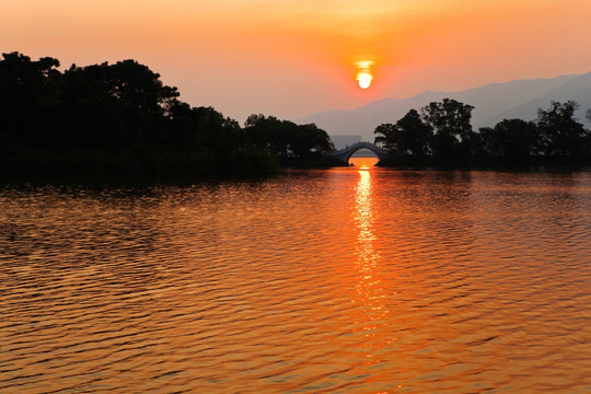 仙女湖夕阳