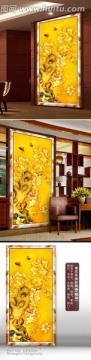 牡丹陶瓷花卉装饰画 （tif合层）