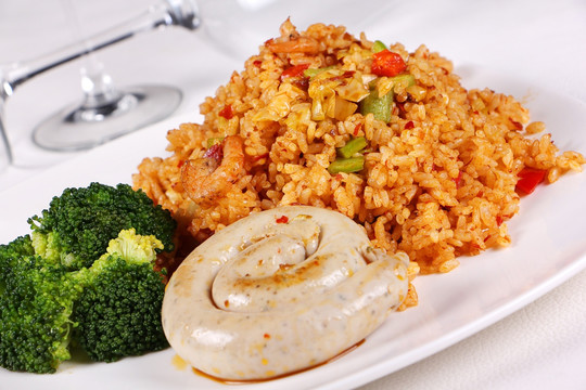 盘肠配炒饭
