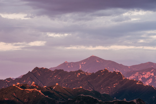 长城 明长城 山峦起伏 夕照