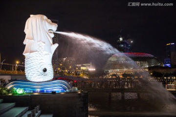 新加坡旅游 鱼尾狮公园夜景