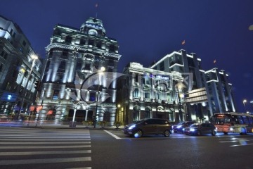 上海外滩夜景 上海外滩 建筑群