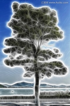 一棵树 装饰画 无框画