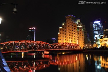 外滩夜色 外白渡桥 上海大厦