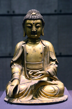 明代鎏金释迦牟尼佛像