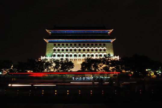 北京前门大街夜景灯光