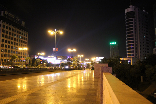 来宾市桂中桥夜景图