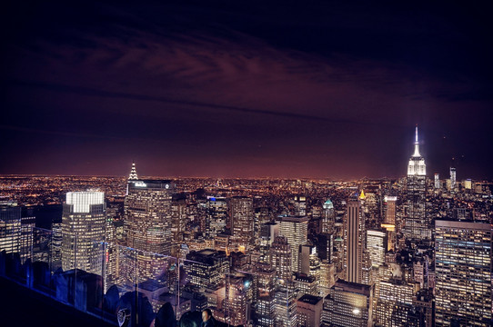 鸟瞰 城市夜景