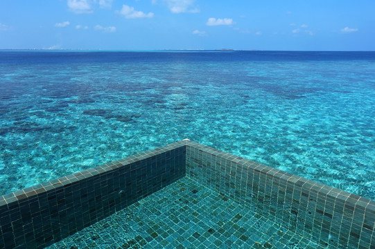 马尔代夫水屋泳池