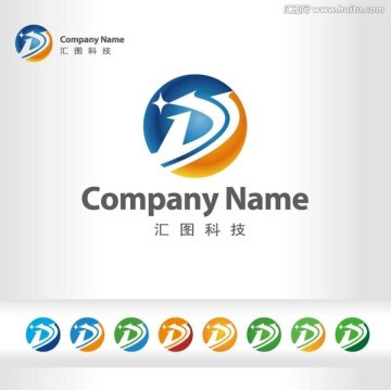 logo设计标志设计字母D