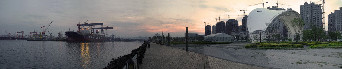 大连钻石湾暮色全景