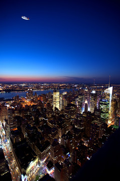 美国纽约曼哈顿夜景