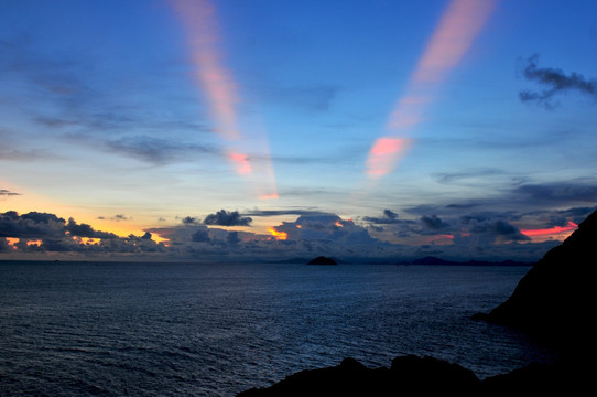 海洋海岛 岛屿 海上落日