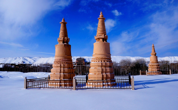 莫高窟雪景