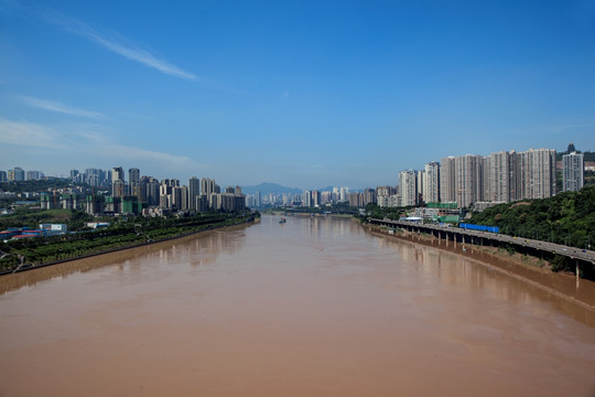 重庆嘉陵江建筑景观