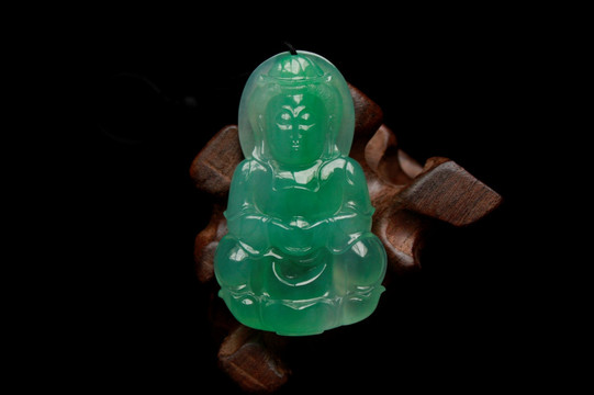 翡翠观音吊坠 缅甸玉 天然翡翠