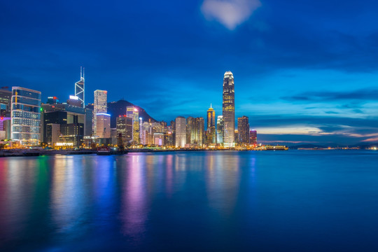 香港夜景 中环 国际金融中心