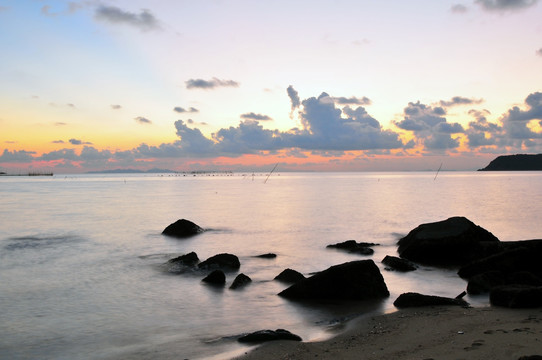 海洋海岛 海上日落 黄昏