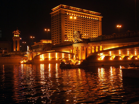 天津夜景 海河风光