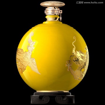 帝王黄釉瓶效果图