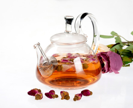 玫瑰花茶 透明玻璃茶壶