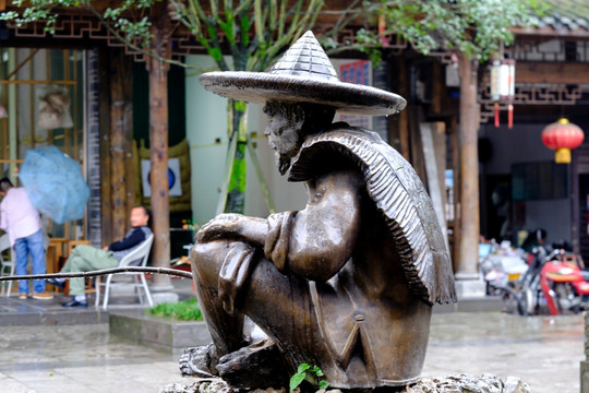 雕塑 渔翁