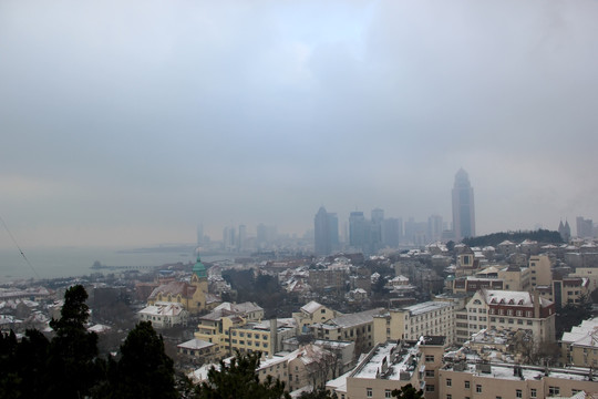 雪景 冬天 基督教堂 房顶