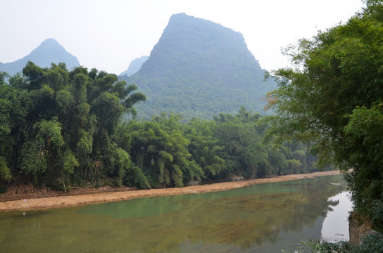 小河 河流 竹子