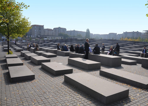 德国柏林街景 犹太人纪念碑