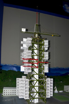 火箭卫星发射架模型