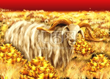 金色羊插图