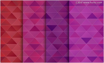 紫红女性色系多边形图案背景