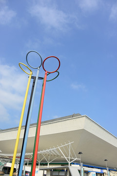 香港体育馆奥运五环雕塑