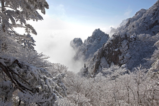 安徽黄山雪景