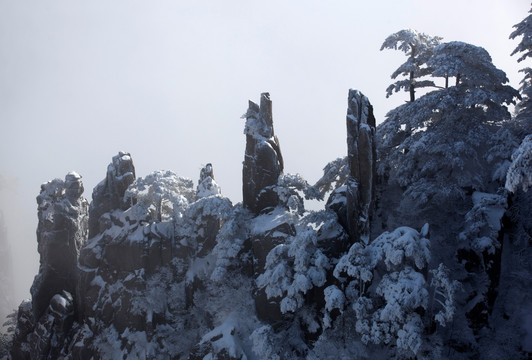 安徽黄山雪景