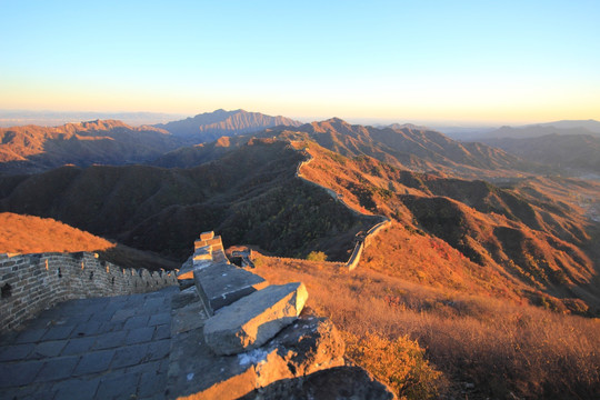 北京 箭扣长城 夕阳 落日余晖