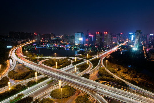 南宁竹溪立交高清全景 夜景