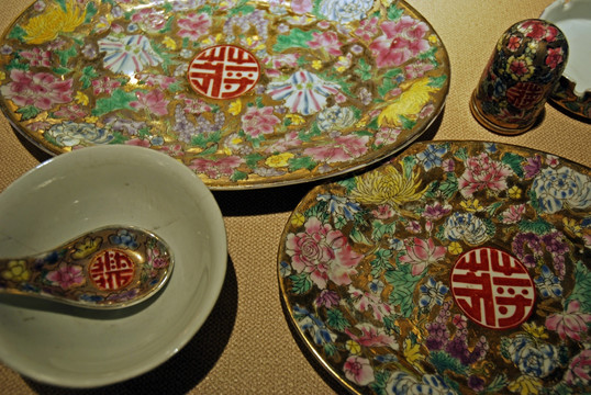 溪口博物馆蒋介石结婚用婚礼瓷器
