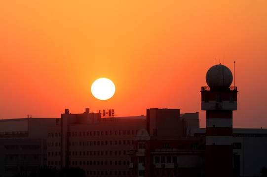 夕阳和气象雷达